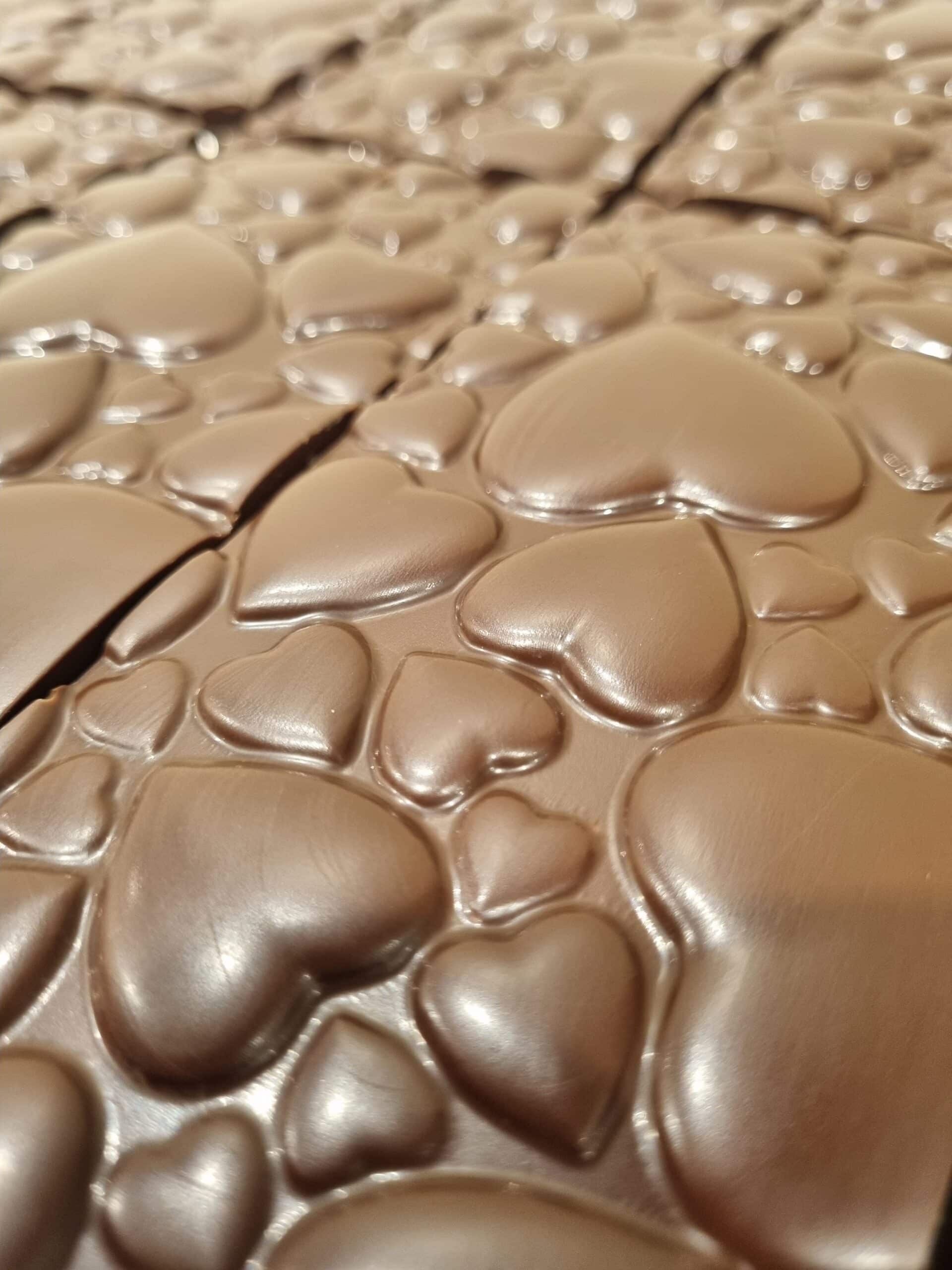 Chocolat noir coeur pistache